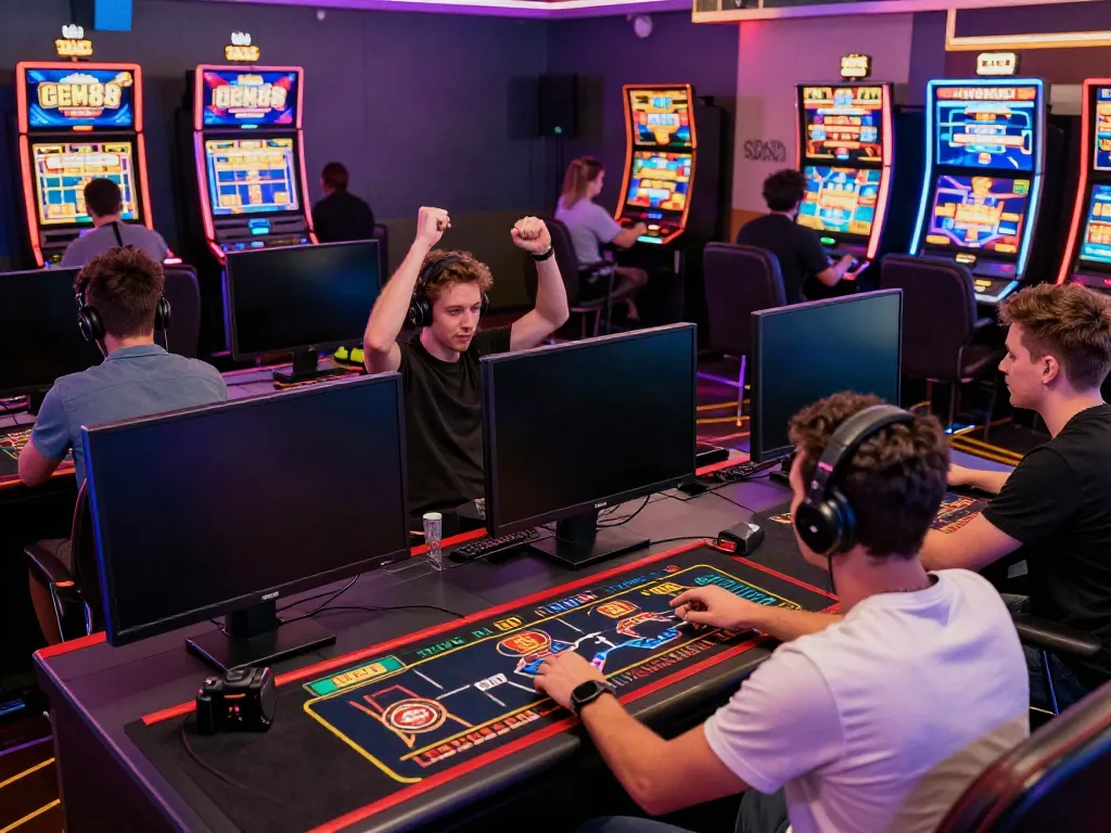 Engaged players enjoying the vibrant gaming experience at GEM88.